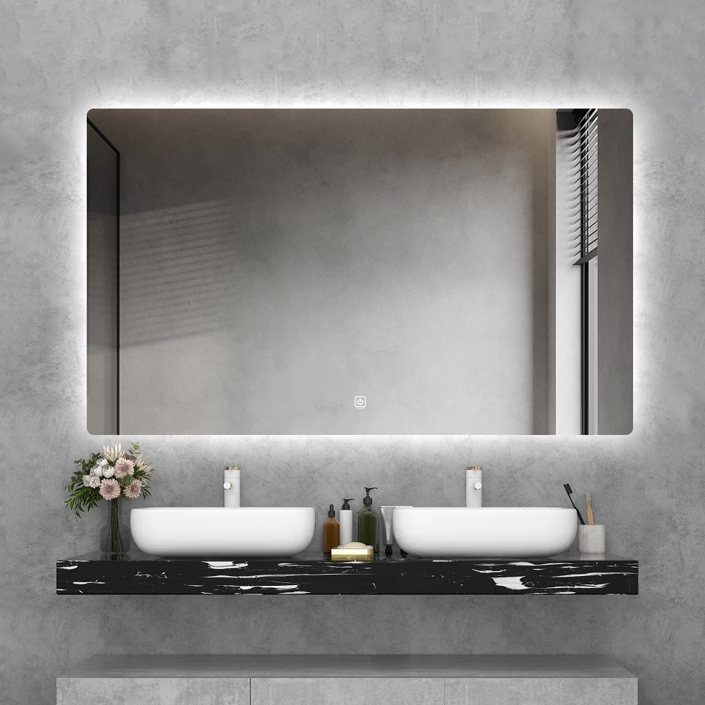 Rectangular Anti Fog Smart Led Bathroom Wall Mounted Vanity Mirror Square Frameless Mirrors