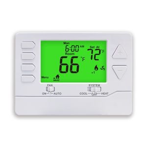 China Conventional Electronic Room Air Conditioner Thermostat for 2H/2C Heat Pump Without Auxiliary or Emergency Heat factory