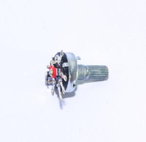 China rotary potentiometer, carton potentiometer with metal shaft, potentiometer with switch factory