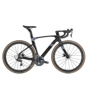China Twitter Carbon Fiber Road Bike 50mm Carbon Wheels thru axle disc brake factory