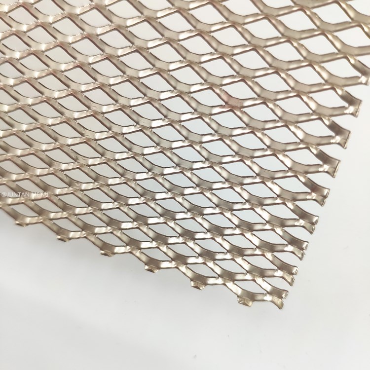 yellow color bigh hole expanded metal meshsheet for gate decorative