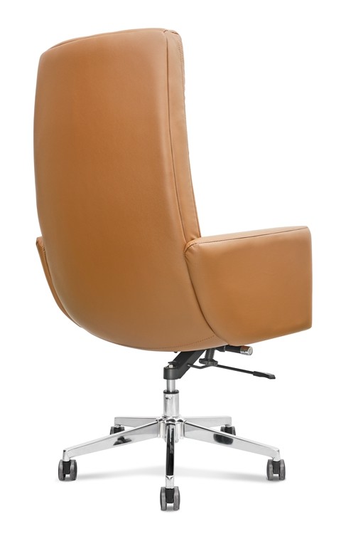High Back Leather Office Swivel Chairs Eider Cotton Padding Adjustable Swivel