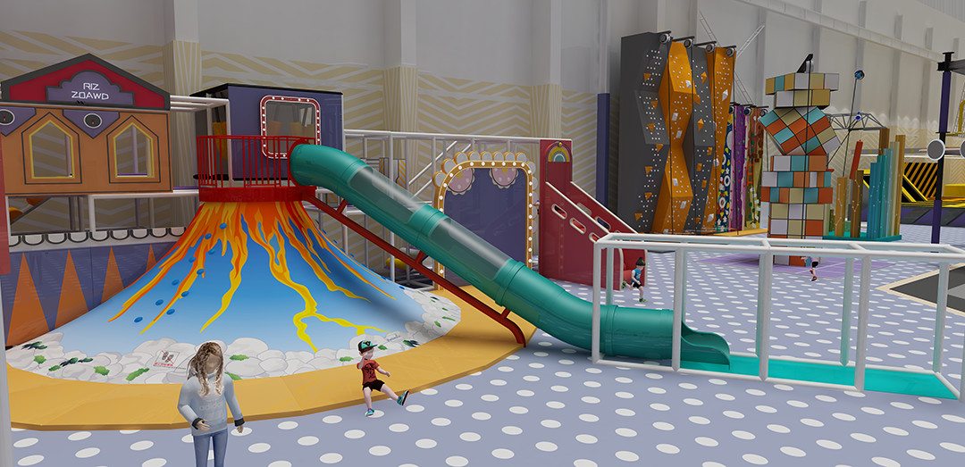 Children's Modular Indoor Play Structure Trampoline Park Multfunction For Shopping Mall