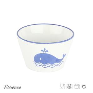 China 5 Inch Ceramic Cereal Bowls Custom Logo V Shape Stoneware Eco Friendly factory