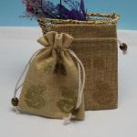 Biodegradable Return Gift Jute Bags , Sunglasses Reusable Drawstring Bags