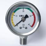 2" 40 MPa Lower Mount Manometer 1/4 NPT Colorful Dial All Stainless Steel