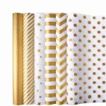 Gold Foil Gift Wrap Paper Bulk Custom With Logo Recyclable Gift Wrapping