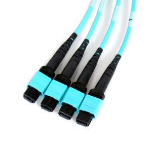 China PVC LSZH OM3 48 Core MPO TO LC Optical Fiber Cable factory
