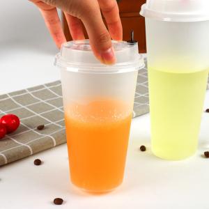 China Custom Take Away Disposable Coffee Cups 700ml Plastic Juice Cup factory