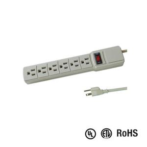 China UL and CUL Tested Power Strip 1.5ft 3*14AWG Cord with Switch, Surge Protector factory