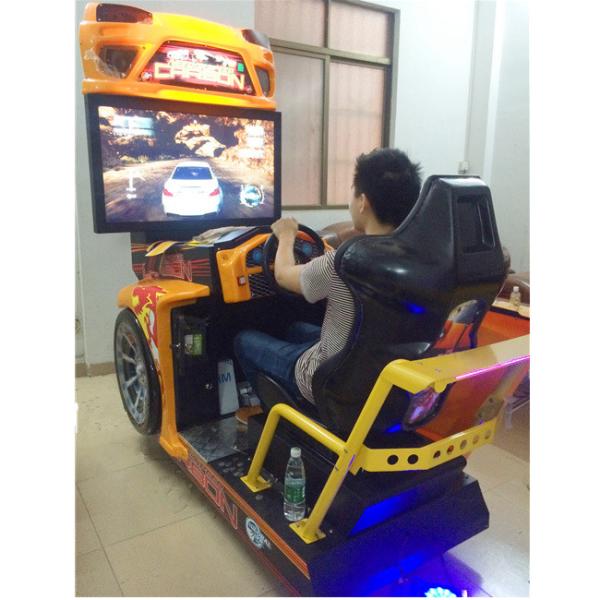 Arcade game yellow color fiberglass material high definition LCD racing