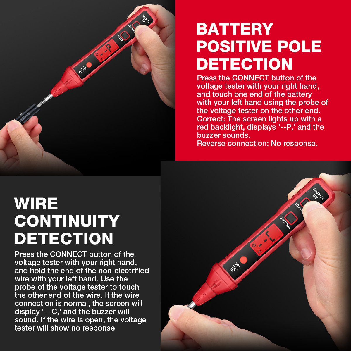 HT91A Non Contact AC Voltage Tester Digital Voltage Detector Electric Test Pen Voltage Tester Pen
