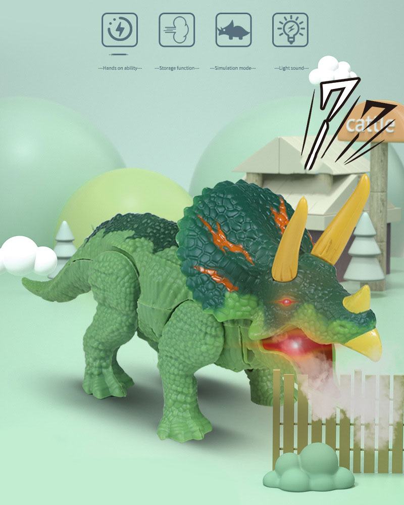 Commodity Attribute Finished Goods Electric Spray Dinosaur Toy with Light and Sound