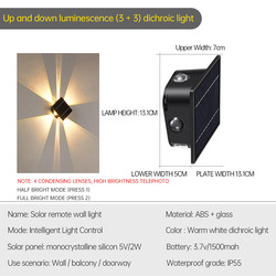 70LM UP Down Wall Mounted Solar Light With Polycrystalline Silicon Solar Panel