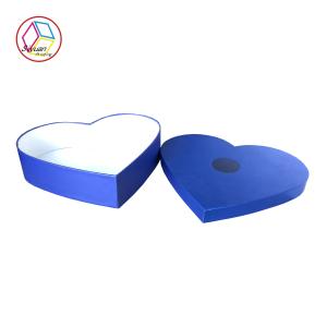 China Blue Color Cardboard Empty Chocolate Gift Boxes Glossy Lamination Heart Shape factory