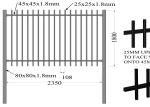 crimped spear tubular picket fencing panels