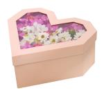 Custom Heart-Shaped Flower Gift Box With Transparent Window Direct with Heart