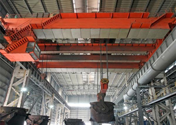 Steel Mill Double Girder Workstation Bridge Crane 3 Phase 380V 50hz 5 - 74 Ton