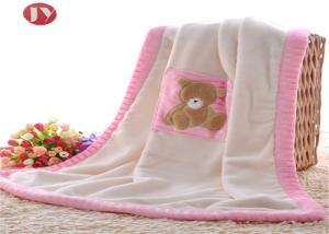 China 100% Polyester Knitted cute Animal embroidery Baby Blanket China Factory Supply Blanket With Animal Heads factory