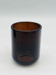 Amber Glass Bath Accessories Set Round Shape Toilet Brush Holder Hand Soap