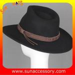 2050377 Sun Accessory customized winter 100% wool felt fashion style fedora hats