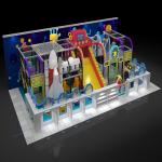 Space Themed Kids Indoor Playground Equipment Wide Slide For Kindergarten