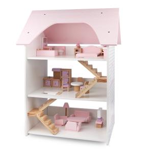 China Water Based Coating Mini Wooden Simulation House For Children factory