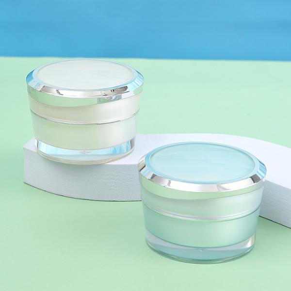 Acrylic Double Wall Nail Gel Jar for Customized Colors Makeup Plastic Cream Jar