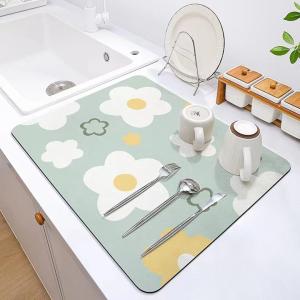 China Rectangle Kitchen Tableware Home Restaurant Hotel Polyester Dish Drying Mat Quick Dry factory
