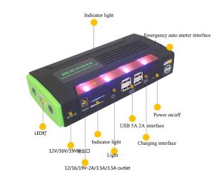 China Chinese factory jump starter power bank with LED light factory