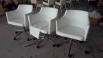 Modern Upholstered Rotating Office Chair With Black And White Dc-7340
