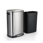 13 Gallon Square Stainless Steel Trash Can for Bathroom, Kitchen, Process Room,