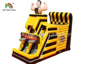 China Yellow / Black Inflatable Combo Sport Playground By PVC Tarpaulin For Kids factory