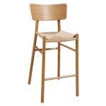 Solid Wood Nordic High Chair with Natural Rope Backrest and Weight Limit of