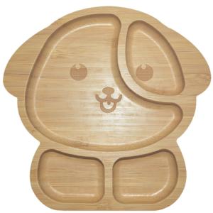 China MHCsilicon Bamboo Baby Plate BPA Free Divided Suction Dining Wooden Food Bamboo Cutlery factory