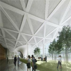 China Perforated Aluminum Ceiling Panels 500x500mm PE Coating factory