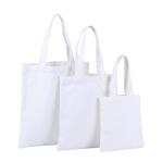 GiftExpress White Cotton Heavy Duty Canvas Shopping Bags Personalized