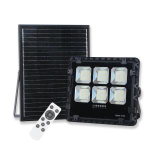 China Efficient Solar Floodlight, 150W, Black Aluminum, IP65 Waterproof, Ideal for Outdoor Lighting factory