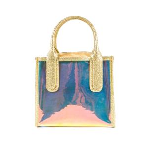 China Transparent Iridescent Reusable Waterproof PVC Tote Bag factory