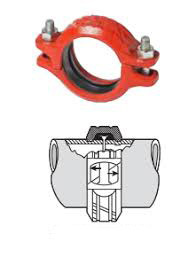 3 In Grooved Painted Ductile Iron Coupling Pipe Clamp With E Gasket