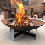 100cm 150cm Corten Steel Extra Large Fire Pit And Water Bowl