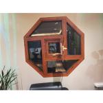 Best Design Octagonal Fixed Glass Top Hung Aluminium Alloy Woodgrain Windows
