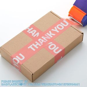 Personalized Packing Tape Clear Transparent Custom Monochrome Logo Words