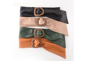 China Customized 100cm Soft Leather Belt Rounded Buckle For Coat factory