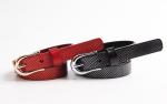 Durable Womens Genuine Leather Belt Embossing Silver Point Pin Buckle Wide 0.8