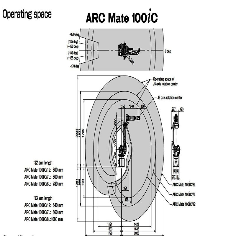 1633mm Max Reach Fanuc Robot Arm IP65 Protection Rating ARC - Mate 100 IC / 8L