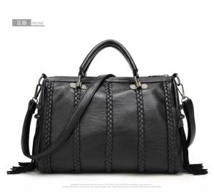 China Weave Bag PU Leather Bags with Tassel Tote Bag Casual Simply Women's Handbags factory