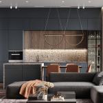 New Modern Solid Wooden Veneer Matt Lacquer Finished Kitchen Cabinet