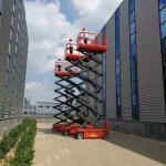 Battery Powered Self Propelled Scissor Lift Platform for Aerial Installation /