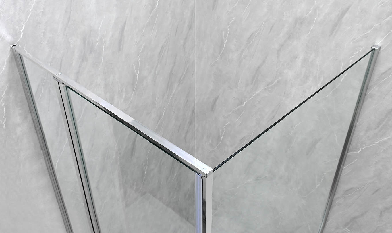 Square Shower Enclosures 6/8mm Tempered Glass And Chromed Alum Frame